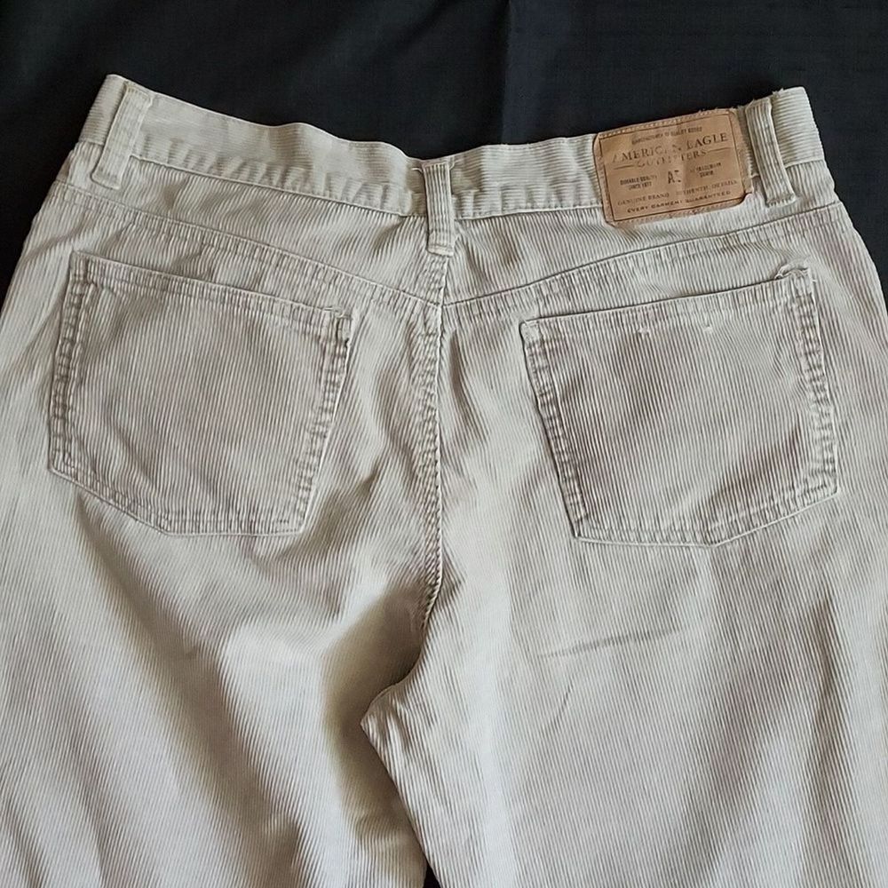 American Eagle Cords Women's Corduroy Pants Straight Leg Button Fly‎ Beige Tan 8 - Picture 7 of 11